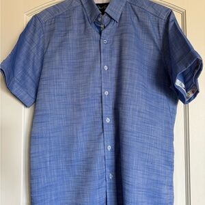 Robert Graham Men's Blue Short Sleeve Shirt